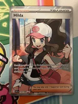 Pokemon Hilda 164/086 Full Art Ultra Rare SV: White Flare TCG Trainer Card NM! - Image 1