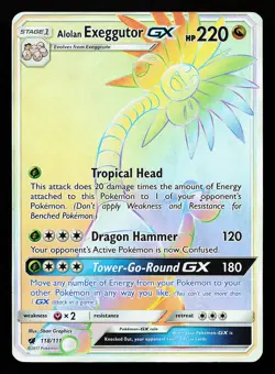 Alolan Exeggutor GX 118/111 Secret Rare Crimson Invasion Pokemon Card - Image 1