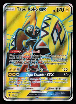 Tapu Koko GX 135/145 Full Art Guardians Rising Pokemon Card - Image 1