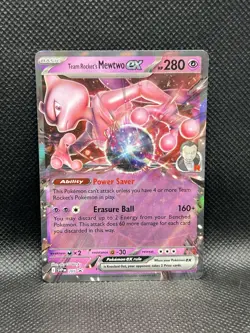 Team Rocket’s Mewtwo ex 205 PROMO BLACK STAR HOLO Pokemon Destined Rivals Foil - Image 3