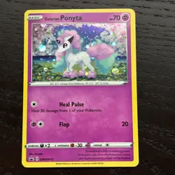 Galarian Ponyta SWSH013 Pokemon Sword & Shield Black Star Promo HOLO HD SWIRL NM - Image 1