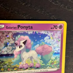 Galarian Ponyta SWSH013 Pokemon Sword & Shield Black Star Promo HOLO HD SWIRL NM - Image 2