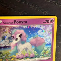 Galarian Ponyta SWSH013 Pokemon Sword & Shield Black Star Promo HOLO HD SWIRL NM - Image 3