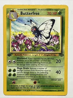 Pokemon TCG Butterfree Jungle 33/64 Regular 1st Edition Uncommon - Image 1
