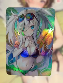Swimsuit Babe Anime Waifu Sexy Goddess Doujin Card - Image 1