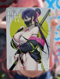 Oxygen Mask Girl Anime Waifu Sexy Goddess Doujin Card - Image 2