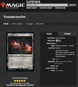 2022 MTG Magic the Gathering Warhammer 40000 Surge Foil #68 Venomcrawler Rare - Image 3