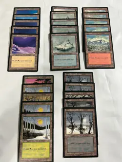 MTG Set of 25 Ice Age Basic Lands with 5 of each land Magic Land Mana - Image 1