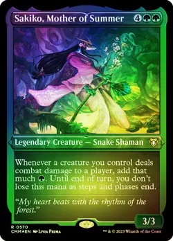Sakiko, Mother of Summer Foil Etched Commander Masters NM MTG - Image 1