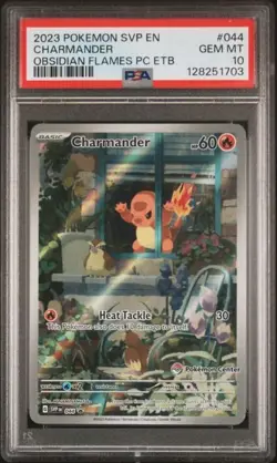 2023 POKEMON OBSIDIAN FLAMES POKEMON CENTER ETB PROMO #044 CHARMANDER PSA 10 - Image 1