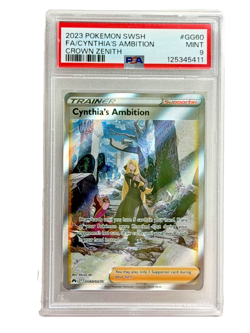 2023 POKEMON SWORD & SHIELD CROWN ZENITH #GG60 FULL ART/CYNTHIA'S AMBITION PSA 9 - Image 1
