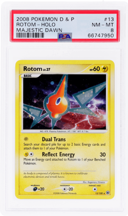 2008 Pokemon Diamond and Pearl Majestic Dawn Rotom Holo #13 PSA 8 - Image 1