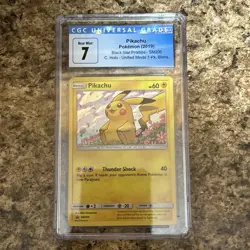 PIKACHU (2019) Pokemon Black Star Promos Unified Minds Holo Rare SM206 CGC 7 - Image 1