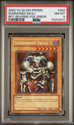 YuGiOh: BPT-002 Summoned Skull! REVERSE FOIL ERROR! PSA 8 NM-MINT! FREE SHIPPING - Image 1