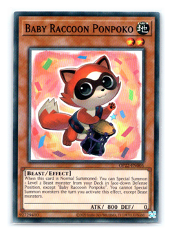 Baby Raccoon Ponpoko - OP22-EN005 - Super Rare Yugioh - Image 1