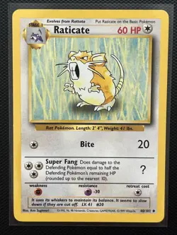 Raticate 40/102 Uncommon Pokemon LP-EXC BUY 2 CARDS GET 1 FREE! - Image 1