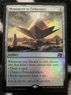 MTG MONUMENT TO ENDURANCE FOIL RARE MAGIC THE GATHERING Aetherdrift - Image 1