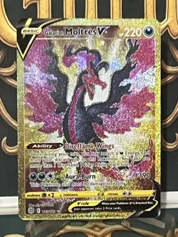 Pokemon Galarian Moltres V Brilliant Stars 183/172 Gold Holo Secret Rare NM/M - Image 2