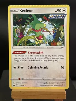 Pokemon Card Kecleon 122/198 Rare Non Holo Chilling Reign CRIMP ERROR - Image 1