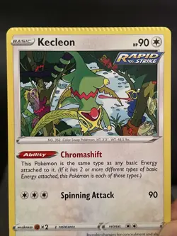 Pokemon Card Kecleon 122/198 Rare Non Holo Chilling Reign CRIMP ERROR - Image 2