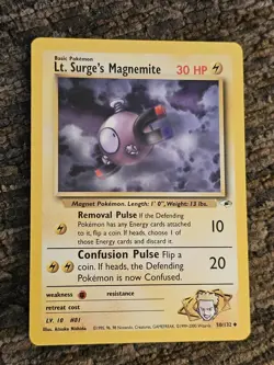 Lt. Surge's Magnemite Gym Heroes Unlimited 50/132 Pokemon TGC Vintage WOTC - Image 1