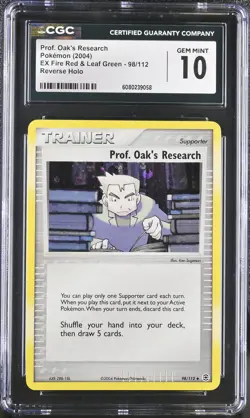 CGC 10 Prof. Oak's Research EX Fire Red & Leaf Green 98/112 Reverse Holo Pokemon - Image 1
