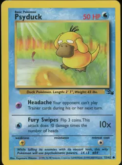 Pokemon Psyduck 3rd Print 1999-2000 Fossil 53/62 - NM/Mint - Image 1