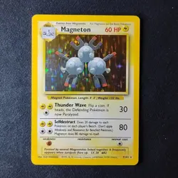 Pokemon TCG Magneton Base Set 9/102 Unlimited Holo Rare LP+ - Image 1