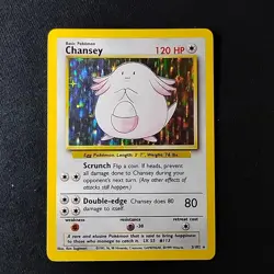 Pokemon TCG Chansey Base Set 3/102 Unlimited Holo Rare LP+/NM - Image 1