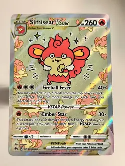 Pokemon TCG Simisear VSTAR GG37/GG70 Crown Zenith: Galarian Gallery Holo - Image 1