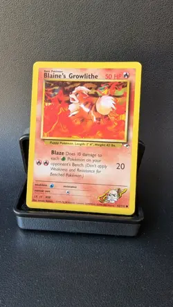 Blaine's Growlithe 62/132 Gym Heroes Unlimited Pokemon Card LP - Image 1