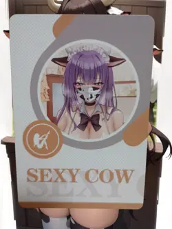 Yuna Cow Outfit Anime Waifu Sexy Goddess Doujin Card - Image 2