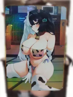 Miyu Cow Outfit Anime Waifu Sexy Bikini Goddess Doujin Card - Image 1