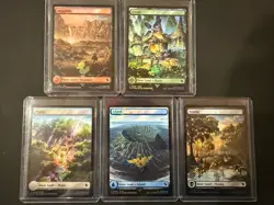 MTG Final Fantasy Basic Land Set [Chocobo Track Foil] 5 Cards Full Art NM - Image 1
