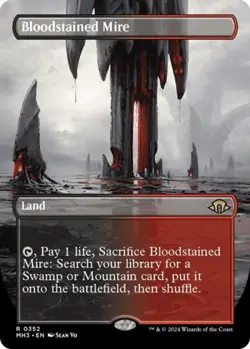 Bloodstained Mire (Borderless) -Foil Light Play MTG Modern Horizons 3 - Image 1