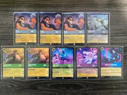 Disney Lorcana - 9 Card SR/Legendary/Cold Foil Lot (TFC Foil Giant Tinker Bell) - Image 1