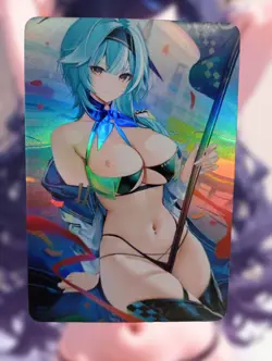 Eula Genshin Impact Anime Waifu Sexy Goddess Bikini Doujin Card - Image 1