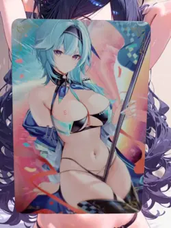 Eula Genshin Impact Anime Waifu Sexy Goddess Bikini Doujin Card - Image 2