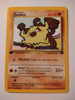 2000 Pokemon Team Rocket 1st Edition Mankey #61 NM-MT - Image 2