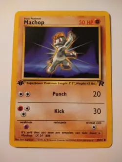 2000 Pokemon Team Rocket 1st Edition Machop #59 NM-MT - Image 2