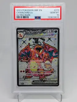 2023 POKEMON OBF EN-OBSIDIAN FLAMES ULTRA RARE #215 CHARIZARD EX PSA 10 - Image 1