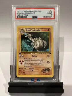 Pokemon 1st Edition Brock’s Graveler Gym Challenge Set 34/132 - PSA 9 Mint - Image 1
