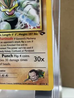 Giovanni’s Machamp 1st Edition 6/132 Holo Gym Challenge Rare WOTC Pokemon - Image 4