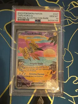 2023 POKEMON PAR EN-PARADOX RIFT SPECIAL ILLUSTRATION RARE TAPU KOKO EX PSA 10 - Image 1
