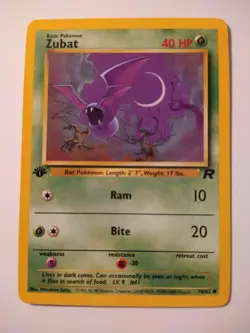 2000 Pokemon Team Rocket 1st Edition Zubat #70 NM-MT - Image 2