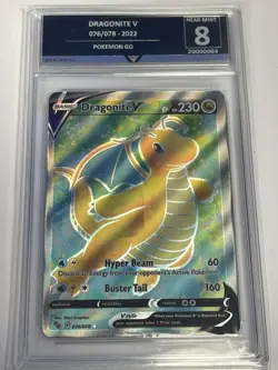 2022 POKEMON GO 076/078 FULL ART DRAGONITE V - Grade 8 Near Mint - Image 1