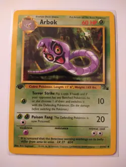 1999 Pokemon Fossil 1st Edition Arbok #31 NM-MT - Image 2