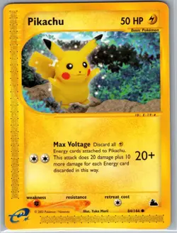 Pikachu 84/144 Non Holo Skyridge - Pokemon Card - LP - Image 1
