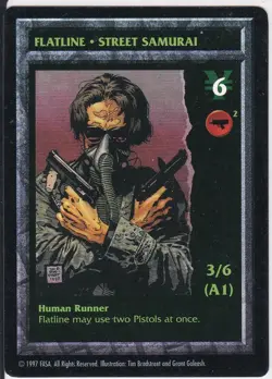 1997 Shadowrun Flatline Street Samurai CCG TCG Card FASA - Image 1
