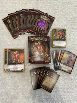 WoW Warcraft TCG SCARLET MONASTERY DUNGEON DECK COMPLETE w Treasures & Loot Card - Image 1